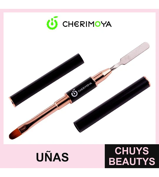 Herramienta doble para uñas pincel y espátula Cherimoya
