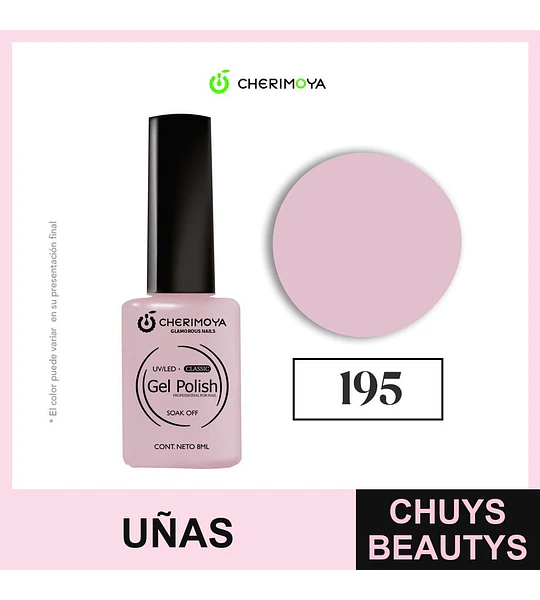 Esmalte Gel Polish Classic 195 Rosa Claro Cherimoya 8ml