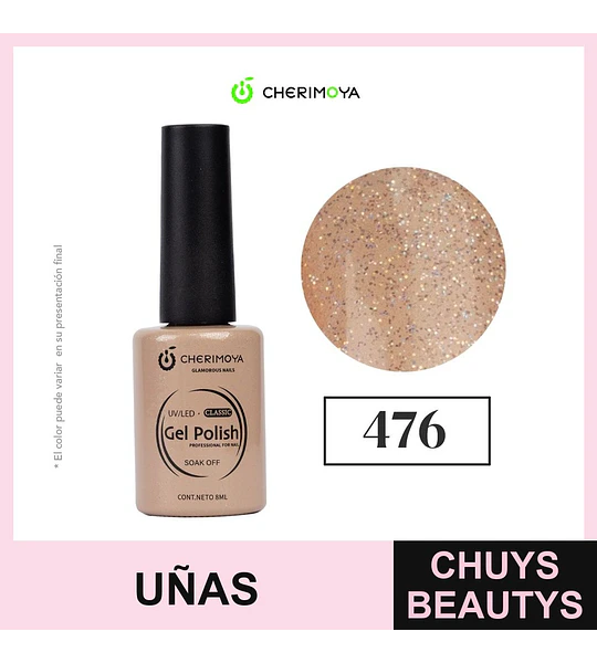 Esmalte Gel Polish Classic 476 con Glitter Cherimoya