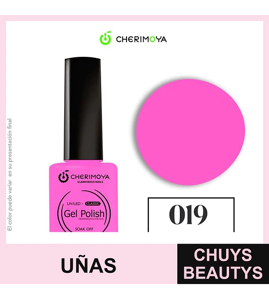 Esmalte Gel Polish Classic 019 Rosa Neón Cherimoya 8ml