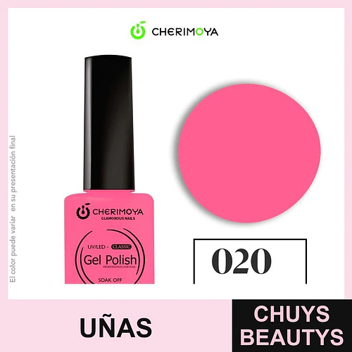 Esmalte Gel Polish UV/LED Clásico 020 Rosa Brillante Cherimoya 8ml - Chuys Beautys | Chuys Beautys