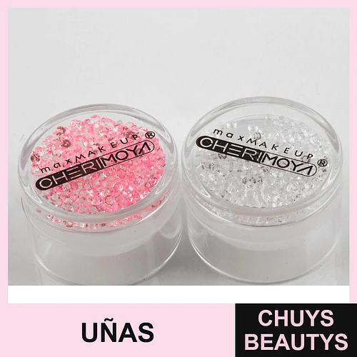 Glitter para uñas Cherimoya, cristales rosados y blancos - Chuys Beautys | Chuys Beautys
