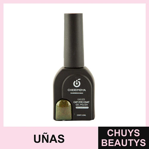 Esmalte Gel Cat Eye UV/LED Cherimoya 12ml Verde Oscuro - Chuys Beautys | Chuys Beautys