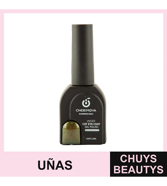 Esmalte Gel Cat Eye UV/LED Cherimoya 12ml Verde Oscuro