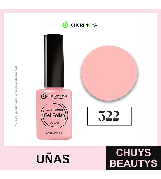 Esmalte Gel Polish Classic 322 Rosa Suave Cherimoya 8ml