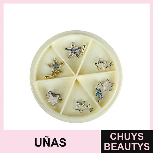 Set de dijes para uñas con estrellas y pedrería Cherimoya - Chuys Beautys | Chuys Beautys