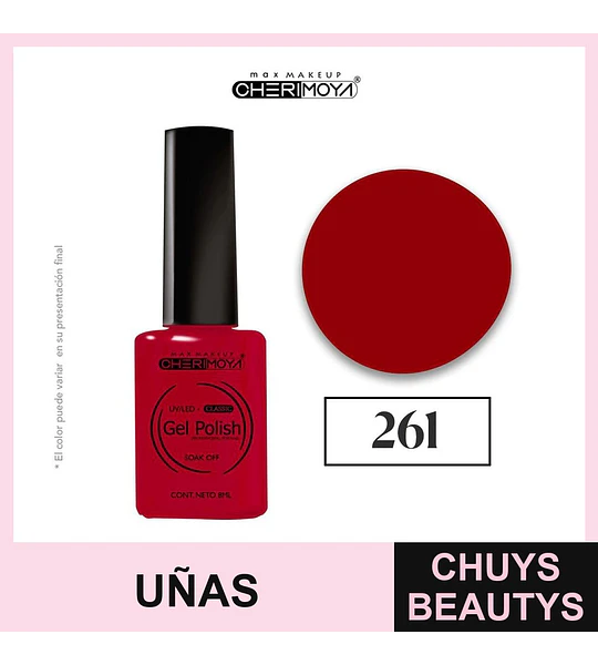 Esmalte Gel Polish 261 Rojo Cherimoya