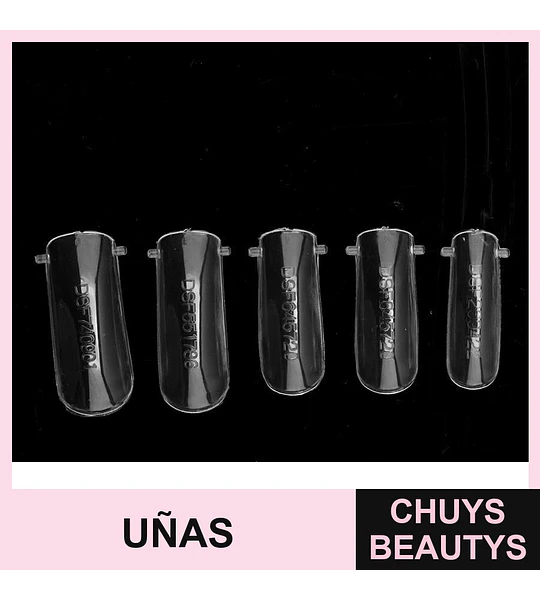 Uñas postizas transparentes con diseño de Cherimoya (pack de 5)