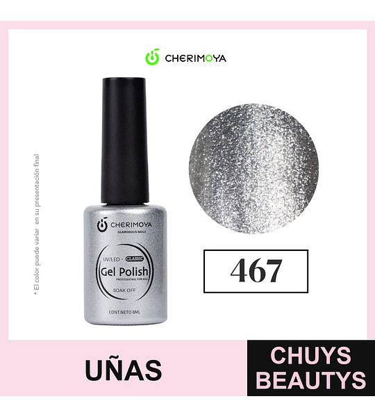 Esmalte Gel Polish Classic 467 Cherimoya Plata Brillante 8ml