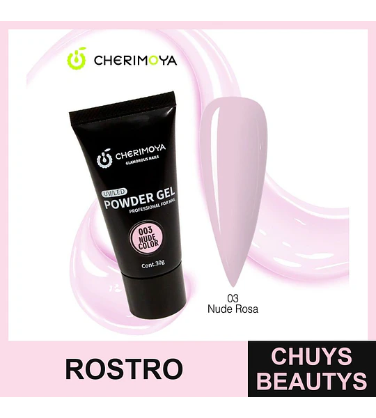Gel en Polvo para Uñas Cherimoya 003 Nude Color UV/LED