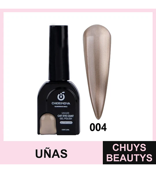 Esmalte Gel Cat Eye UV/LED Cherimoya 004 Glitter Clear