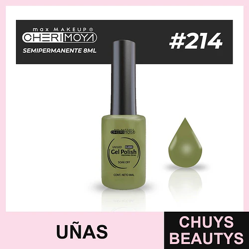 Esmalte Semipermanente Gel Polish 8ml #214 Cherimoya - Chuys Beautys | Chuys Beautys