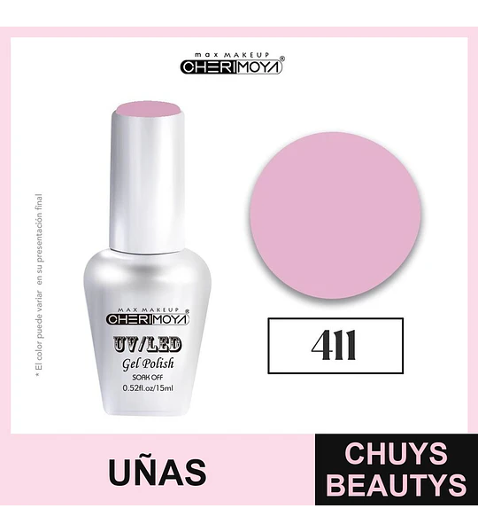 Esmalte Gel UV/LED Cherimoya 411 Rosa Claro 15ml