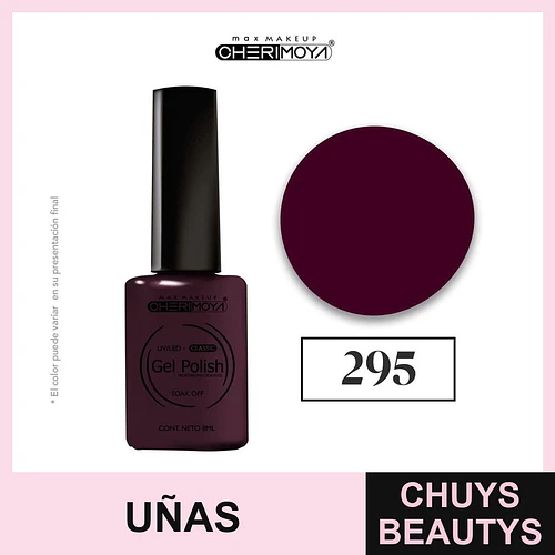 Esmalte Gel Polish Soak Off 295 Borgoña Cherimoya 8ml - Chuys Beautys | Chuys Beautys