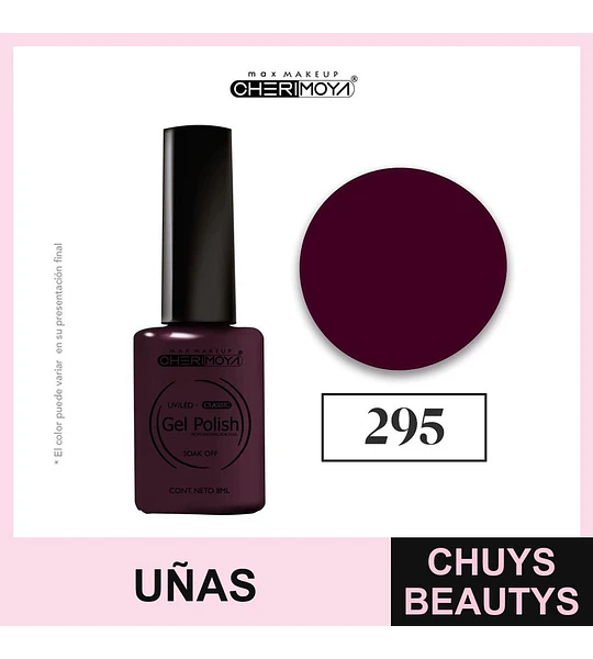Esmalte Gel Polish Soak Off 295 Borgoña Cherimoya 8ml