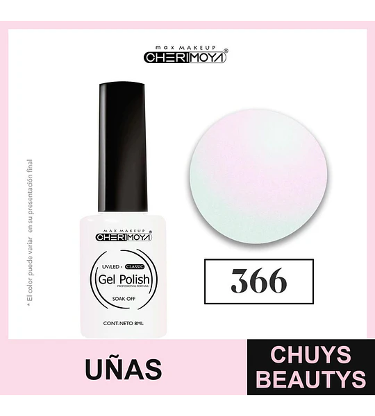 Gel Polish Soak Off 366 Cherimoya Profesional para Uñas 8ml