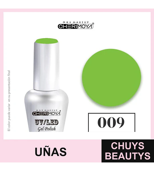 Esmalte Gel UV/LED Cherimoya 009 Verde Lima 15ml