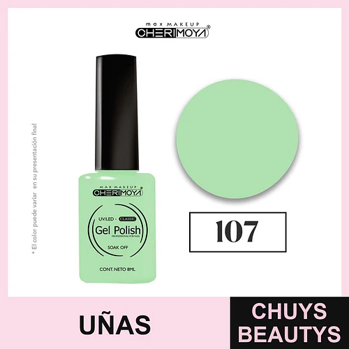Esmalte Gel Polish Classic 107 Verde Menta Cherimoya 8ml - Chuys Beautys | Chuys Beautys
