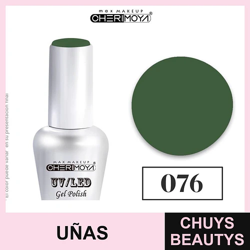 Esmalte Gel UV/LED Cherimoya Soak Off 076 Verde Oscuro 15ml - Chuys Beautys | Chuys Beautys