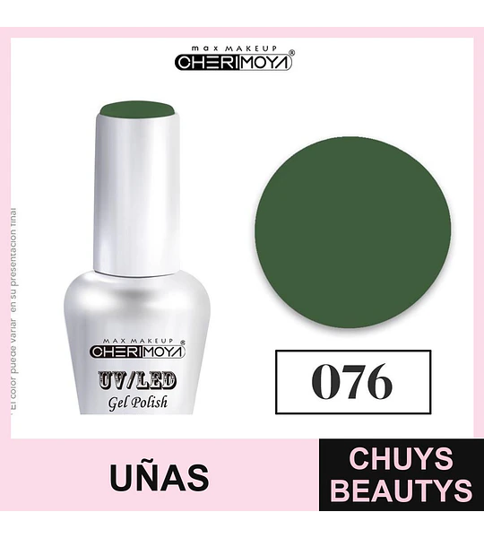 Esmalte Gel UV/LED Cherimoya Soak Off 076 Verde Oscuro 15ml