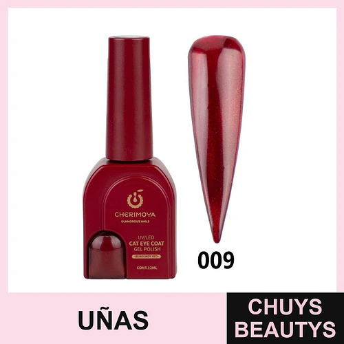 Esmalte Gel Cat Eye Burgundy Red 009 Cherimoya 12ml - Chuys Beautys | Chuys Beautys