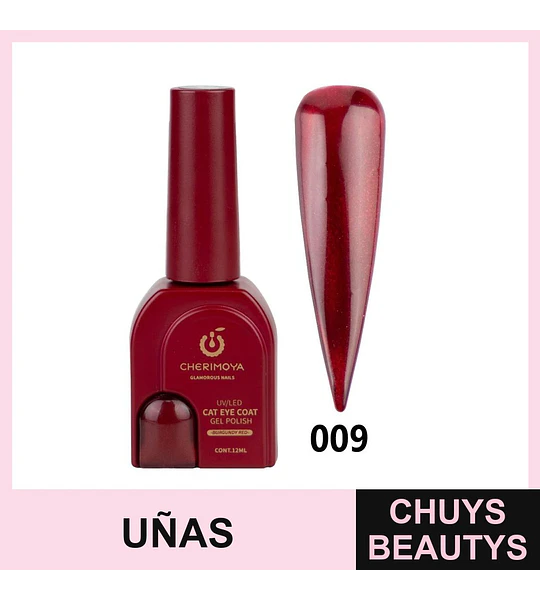 Esmalte Gel Cat Eye Burgundy Red 009 Cherimoya 12ml