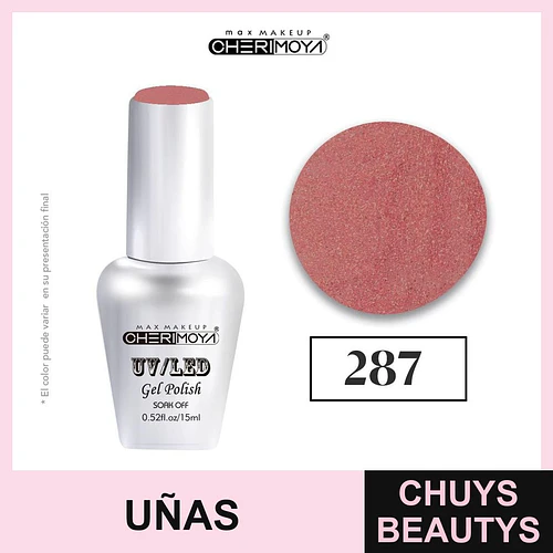 Esmalte Gel UV/LED Cherimoya Soak Off 287 15ml - Chuys Beautys | Chuys Beautys