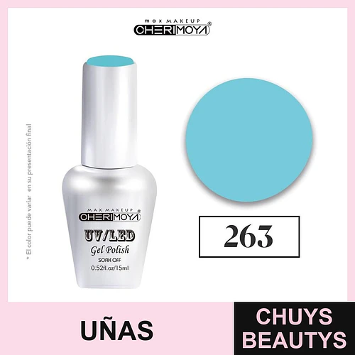 Esmalte Gel Polish UV/LED Cherimoya 263 Celeste - Chuys Beautys | Chuys Beautys
