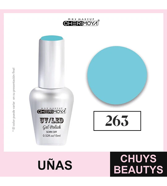 Esmalte Gel Polish UV/LED Cherimoya 263 Celeste