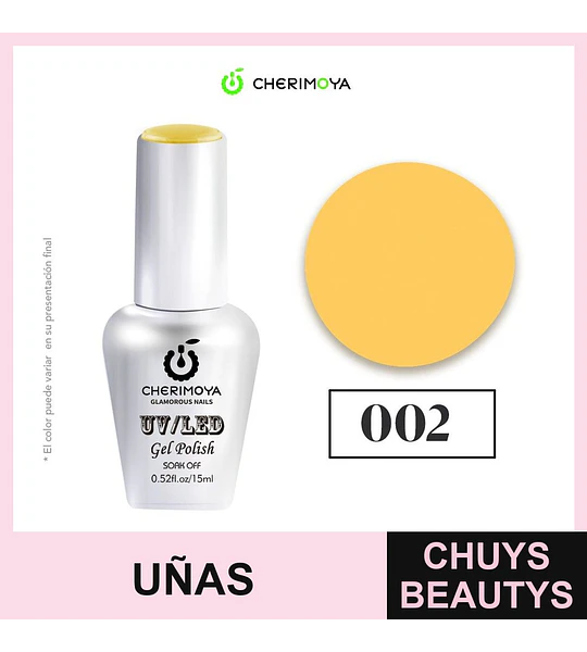 Esmalte Gel UV/LED Cherimoya 002 Amarillo 15ml