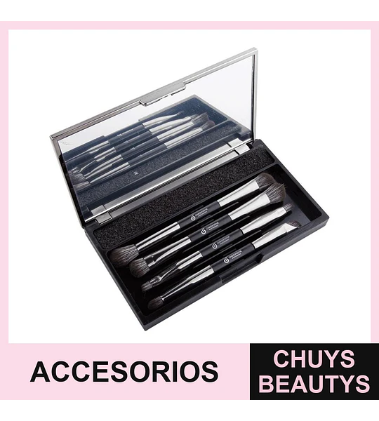 Set de 7 brochas de maquillaje Cherimoya con espejo