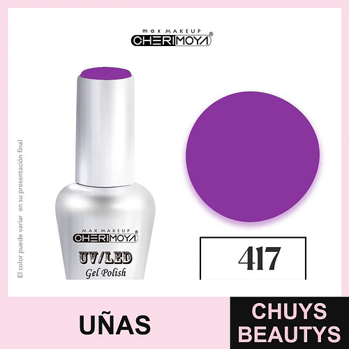 Esmalte Gel UV/LED Cherimoya 417 Morado Intenso 15ml - Chuys Beautys | Chuys Beautys