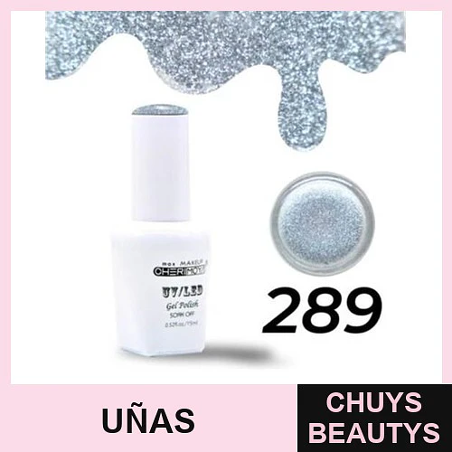 Gel polish UV/LED efecto glitter plateado 289 Cherimoya 15ml - Chuys Beautys | Chuys Beautys