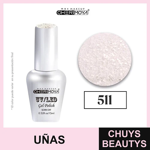 Esmalte Gel UV/LED Cherimoya Soak Off 511 15ml - Chuys Beautys | Chuys Beautys