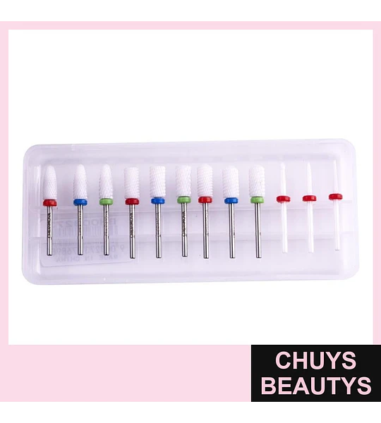 Set 10 fresas para manicura profesional Cherimoya