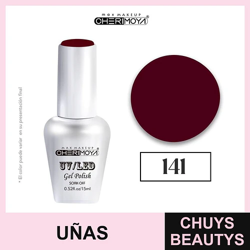 Esmalte Gel UV/LED Cherimoya 141 Soak Off 15ml - Chuys Beautys | Chuys Beautys