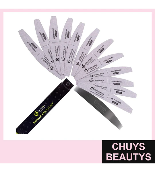 Set de 10 limas metálicas profesionales Cherimoya 100/180 y 240/240