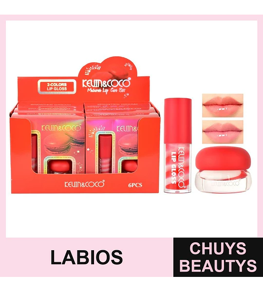 Set Labial de 2pcs Red Macaron