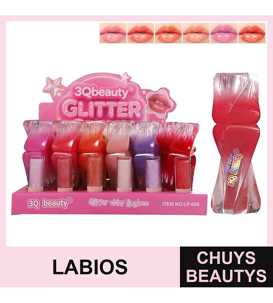 Brillos de Labios Shiny con Glitter