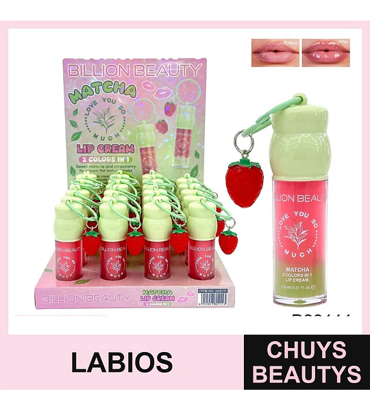 Crema Labial De Matcha Y Fresa