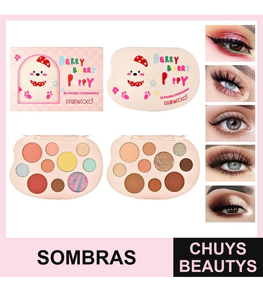 Paleta De Sombras De Ojos Strawberry Dog De 10 Colores