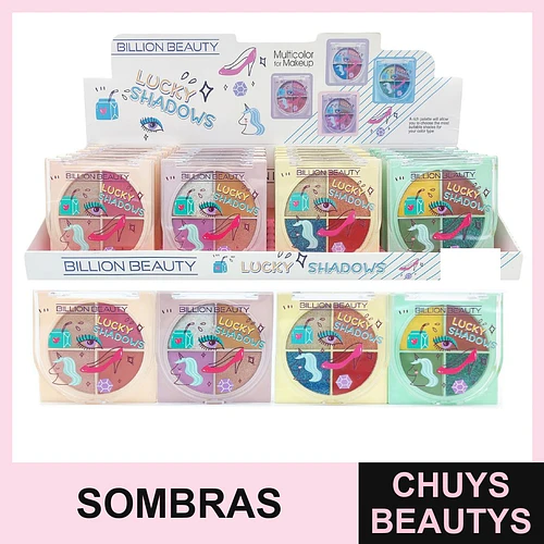Mini Sombras de Ojos de 4 Colores Lucky Shadows - Chuys Beautys | Chuys Beautys