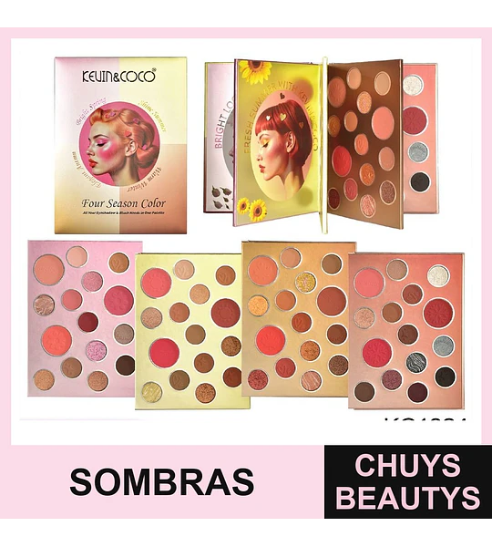 Paleta De Sombras Four Seasons De 60 Colores