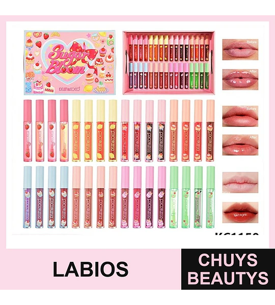 Set de Lipglosses Sugar Bloom de 32pcs