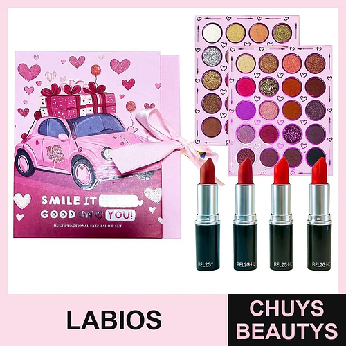 Set de Maquillaje con Brillos de Labios y Sombra de Ojos - Chuys Beautys | Chuys Beautys