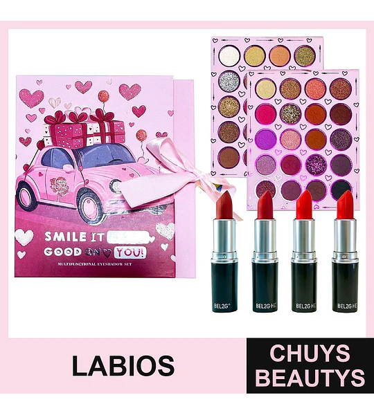 Set de Maquillaje con Brillos de Labios y Sombra de Ojos