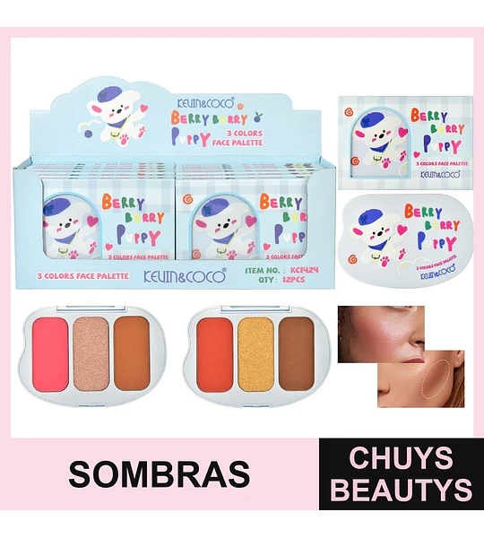 Paleta De Sombras De 3 Colores Cute Puppy