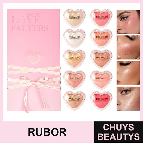 Set de Rubores e Iluminadores de 10pcs Sweet Dream Love - Chuys Beautys | Chuys Beautys