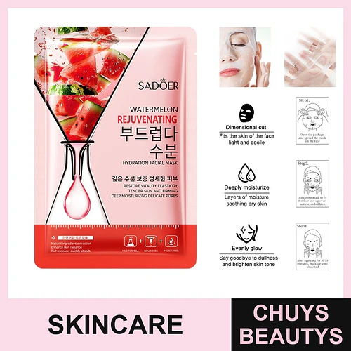 Mascarilla facial hidratante y nutritiva de sandía SADOER 25ml - Chuys Beautys | Chuys Beautys