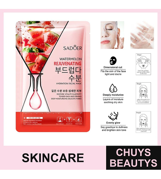 Mascarilla facial hidratante y nutritiva de sandía SADOER 25ml